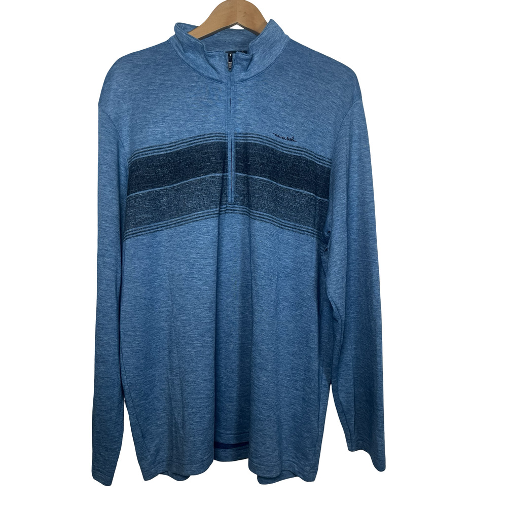Travis Mathew Sweater Mens XL Blue Heather Quarter Zip Golf Pullover‎ 1MW312